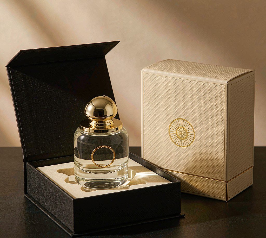 Perfume box packaging structure and materials