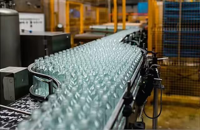 Products on the production line conveyor