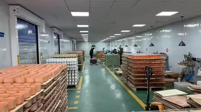 Finished packaging goods in warehouse